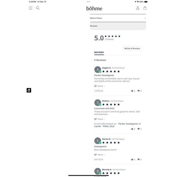 NWOT Böhme (Bohme) PARKER Sweatpants In Bone / Cream Size Medium - Picture 9 of 10